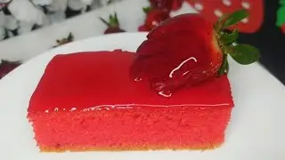جاتوه شاتوه الفراولة 🍓 فى دقائق هتحضريه بطعم مميز وصوص رهيب ( كيكة الچيلى )