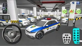 Police Officer Cars Parking to The Parking Building - 3D Driving Class