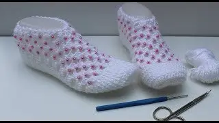 тапочки вязанные крючком