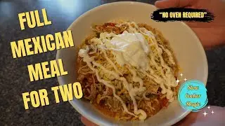 SLOW COOKER MEXICAN DINNER || EASY FAJITA CHICKEN, MEXICAN RICE, & CREAMY REFRIED BEANS