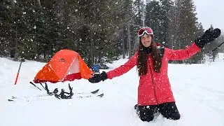 Winter Storm Camping In Tent - Snow Blizzard Camp Break From Living Van Life