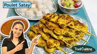 BROCHETTES DE POULET SATAY (Recette Thaïlandaise) - Sauce Cacahuète, Salade et Riz Parfumé