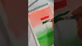 Indian flag with water colour #youtubeshorts #art #watercolor #india #flag .