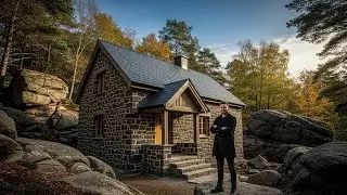 Building a Stone House from Scratch | Silent ASMR Survival Build