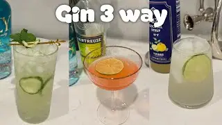 3 way Summer GIN Cocktails | Yuzu, mint and cucumber and with Chartreuse