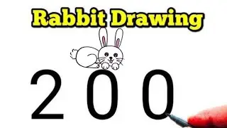 How to draw Rabbit Drawing From Number 200 Easy Step by Step For Beginners | Beautiful Drawing