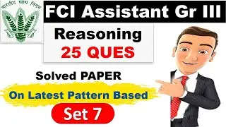 FCI Food Corporation of India Assistant Grade 3 Exam Solved PAPER Set - 7 #FCI #fciag3