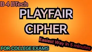 PLAYFAIR CIPHER || Cipher in Secured Computing || cloud computing