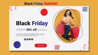 How to design black Friday sale banner design in adobe photoshop graphic design