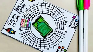 Salah Tracker Drawing | 5 Time Prayer Chart | Ramadan Prayer Tracker | Islamic Poster Making 