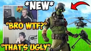 STREAMERS REACT TO *NEW* TECH OPS SKIN, COAXIAL COPTER GLIDER & ARMATURE PICKAXE!! Fortnite Moments