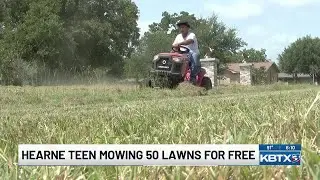Hearne teen is giving back to his community by mowing lawns for free
