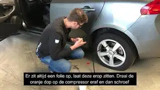 Autobanden reparatie set gebruiken - stap voor stap