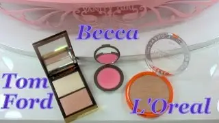 Becca Luminous Blush, Tom Ford Illuminating Powder Duo and L'Oreal GlamBronze Demo and Review