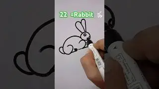 How To Draw Rabbit | Rabbit Drawing From 22number #shorts #drawing