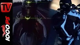 LED Helmet Shark SKWAL Testride in the Night