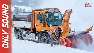 NEW UNIMOG U430 SNOW REMOVAL 2017 - FIRST SNOW TEST DRIVE ONLY SOUND
