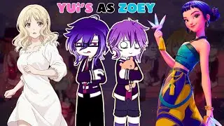 Daibolik lovers react to Yui's  as Zoey From Kpop Demon Hunters Part 2  // Gacha Reaction // gl2