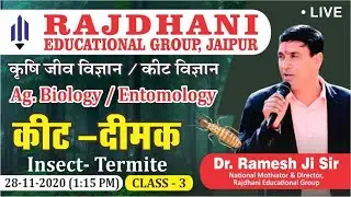 [3] JET Exam 2021 B.Sc.(Hons.) Agriculture Biology / Entomology | Insect-Termite दीमक
