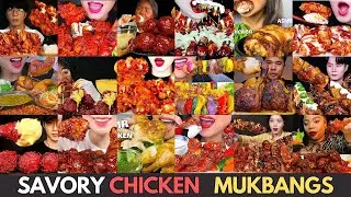 🌶️🍗🥵 1-HOUR Chicken Mukbang Compilation with VARIETY! Grilled, Fried, BBQ & More 🍔🍗🧄