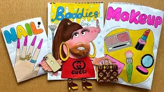 Peppa pig Makeup baddies Blind bag Paper 💅 ASMR 💖 satisfying opening blind box / Handmade