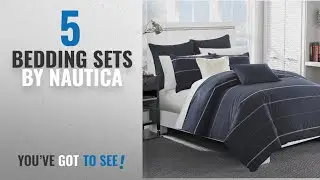 Top 10 Nautica Bedding Sets [2018]: Nautica Southport Cotton Comforter Set, Full/Queen, Blue/White