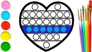 How to Draw a Pop-it Heart 💙 | Tutorial for Kids