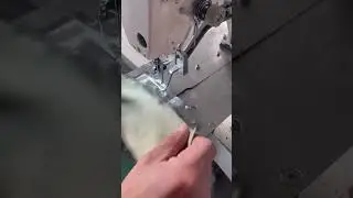 Automatic bar tacking machine for denim back pad, model UN-430D-DC. #SewingMachine#Manufacturer
