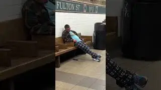 Rat takes advantage of sleeping man in NYC subway..