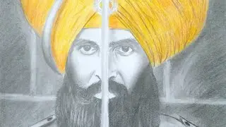 Poster Art of Akshay Kumar in Kesari movie trailer by Dharma Productions