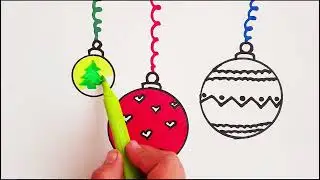 How to Draw Christmas Ornaments for Kids | Weihnachtsdeko Einfach Zeichnen