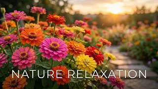 Zinnia Garden with Bees and Butterflies | Nature Relaxation Flower Video #flowers #garden #relaxing