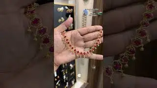 Red Ruby stone lightweight necklace designs and jewellery collections start from 10 grams