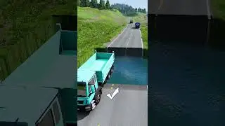 Dump trucks vs water pit #12 #beamngdrive #mcqueenbeamng #cartransport