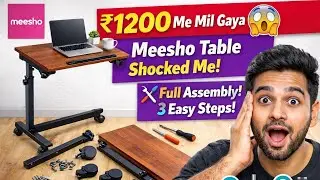 Wooden Adjustable Laptop Table Assembly | Meesho Table Full Setup | Wheel Table Review Hindi