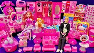 15 Minutes Satisfying with Unboxing Barbie Princess Bedroom Collection Toys Review｜ASMR