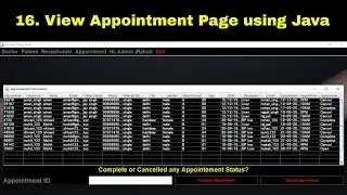 16 - How to Create a View Appointment Page | Hospital Management System Java Project using NetBeans