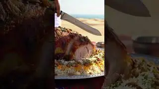 🐪 ASMR Whole Camel Roast with Saffron Rice | Traditional Arabian Desert | One Perfect Slice Cut