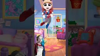 Harley Quinn 💙 vs Harley Quinn ❤️ Angela edit #mytalkingangela2 #shorts #trending #viral