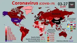 Time lapse of Covid-19 outbreaks throughout the world.