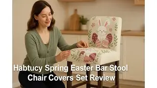 🐰 Habtucy Spring Easter Bar Stool Chair Covers Set Review 🐰