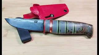 How to make a Puukko - Puronvarsi Hunter 85, with stacked G10 and Kore Essentials buffalo leather