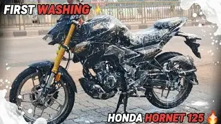 Honda Hornet CB125 FIRST WASHING 😍 | Satisfying Bike Wash Detail | New Bike Shine🔥 #hondahornet