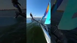 Hobie cat 16 sailing  #sailing #hobie16 #hobiecat #catamaran #sailboat #lakeontario #lakers