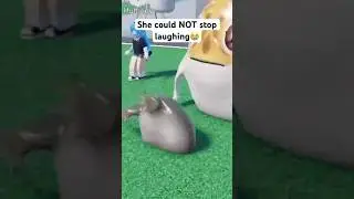 she could NOT stop laughing 😭 trolling as a frog on roblox