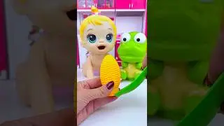 ASMR Unboxing Minnie Mouse & Pororo Corn Mango Toys | Satisfying Miniature Kitchen Set #shorts