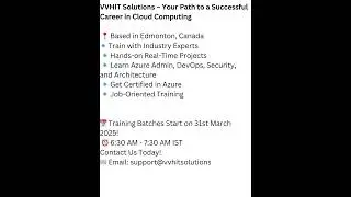 Azure & DevOps Training &ndash; Join VVHIT Solutions!