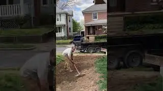 Cutting a Swale with an Excavator.  Side Yard Drainage #drainage #excavator #landscape