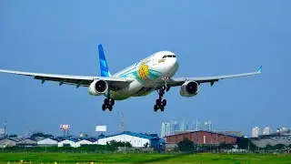 CAKEP, Pesawat Garuda Indonesia POKEMON Airbus A330 dari Shanghai Landing di Mulus di Soekarno Hatta