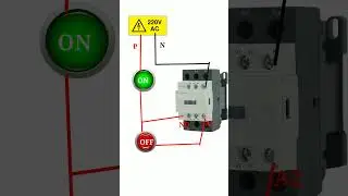 Contactor holding wiring | push button switch connection #electronic #switch #contactor